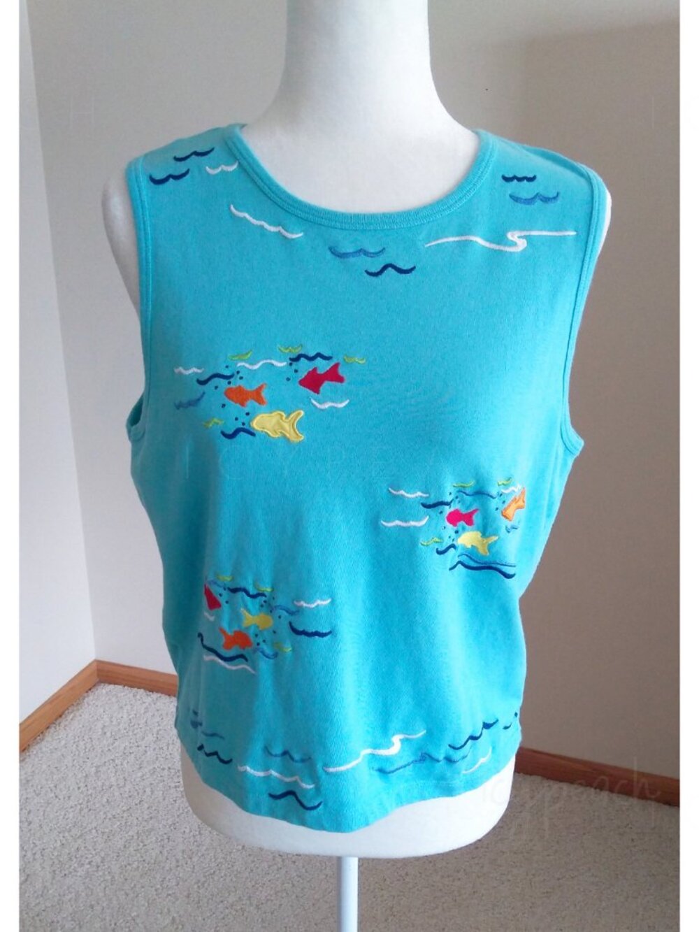 Michael Simon Lite Tank Top Medium Vintage Nautical Sea Coastal Chic Grannycore